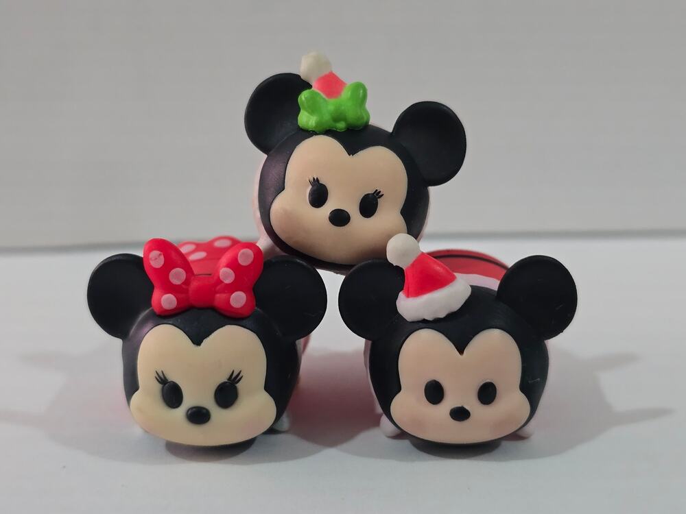 Disney Tsum Tsum Christmas Mickey Minnie Vinyl Figure Set 3 Jakks Pacific